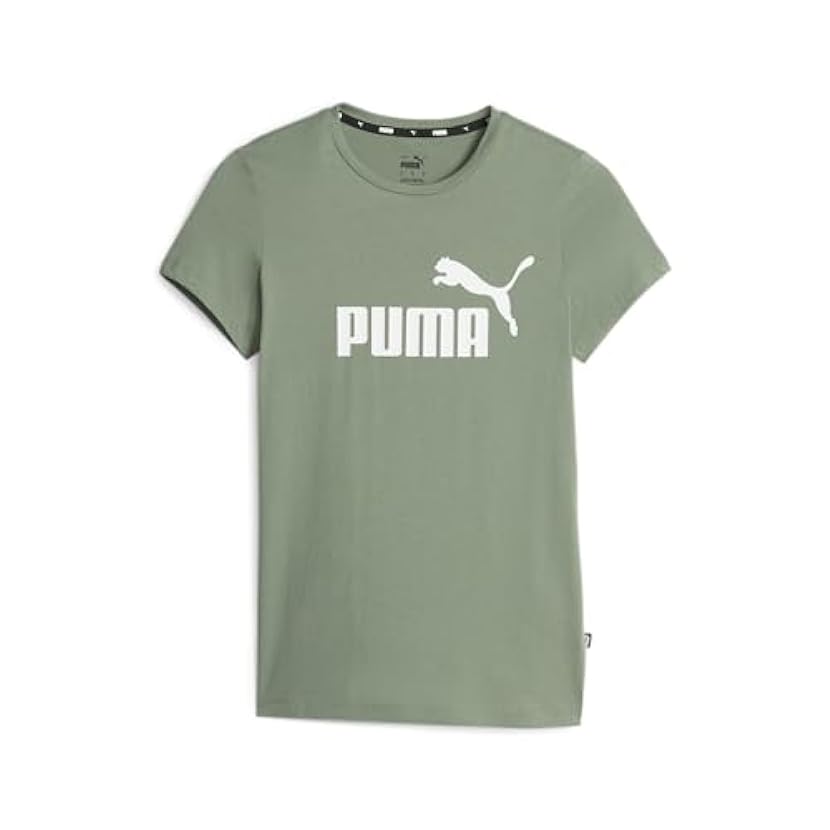 PUMA T-Shirt con Logo Essentials Donna M Eucalyptus Gre
