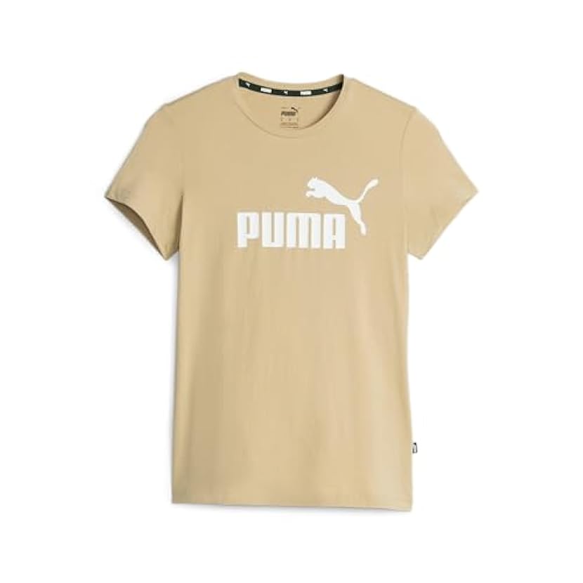 PUMA T-Shirt con Logo Essentials Donna S Sand Dune Beig