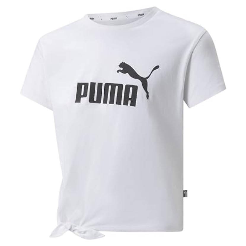 PUMA Ess Logo Knotted Tee G Maglietta, Bianco, 4 Años B