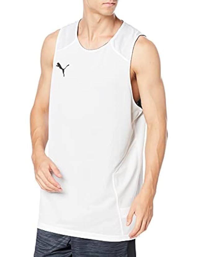 PUMA Bball Practice Jersey White Bl T-Shirt Uomo 959219