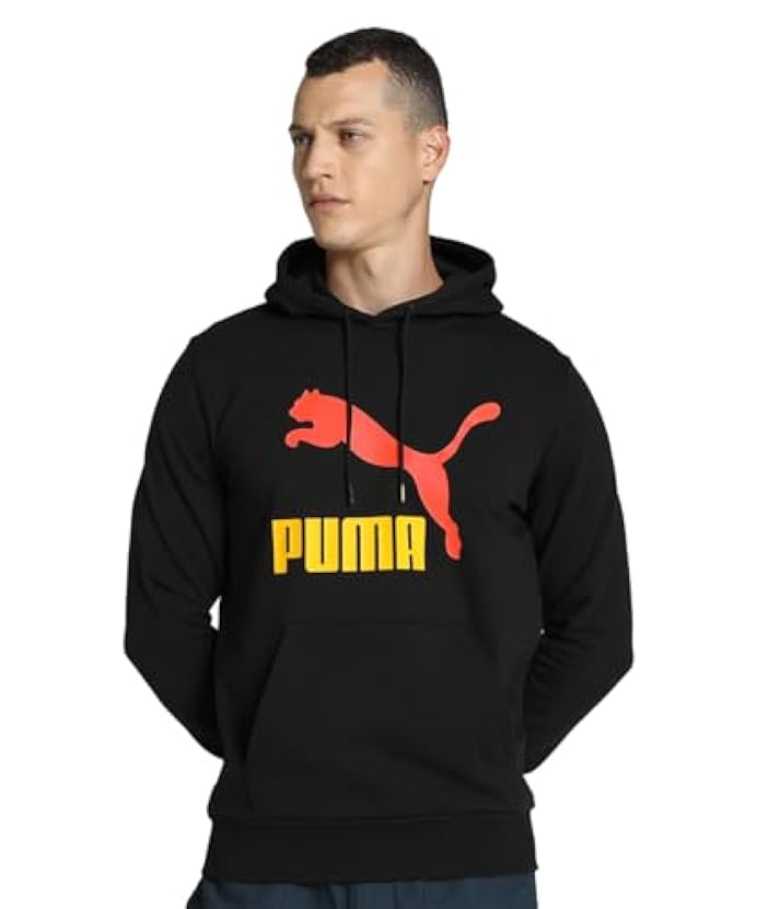 PUMA Classic Logo Hoodie (S) TR Felpa, Nero Caldo, L Un