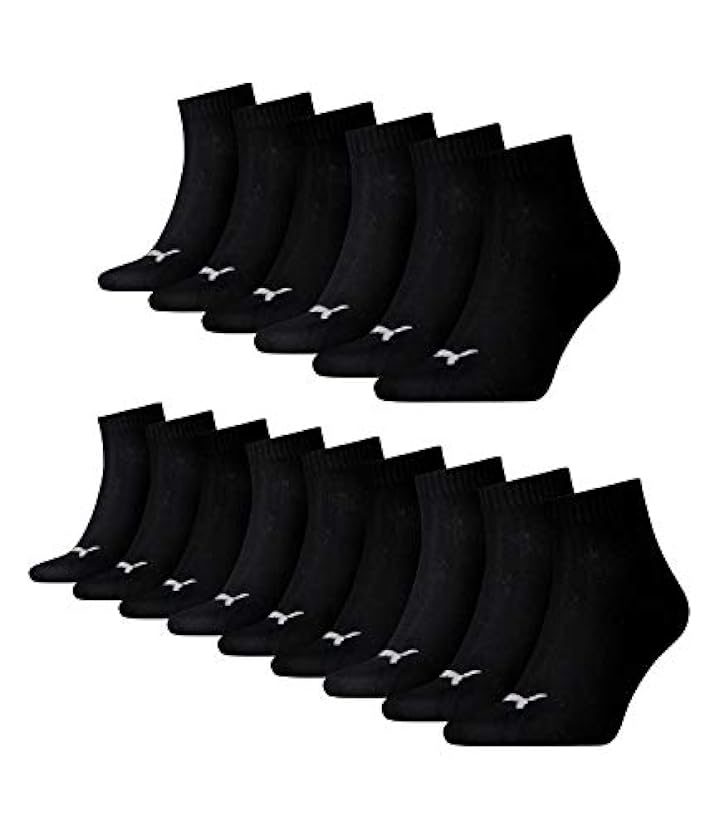 15 pair Puma sneaker Quarter Socks unisex da uomo e da donna, unisex, Puma Unisex Quarter Plain 3p, 200 - black, 35-38 155762953