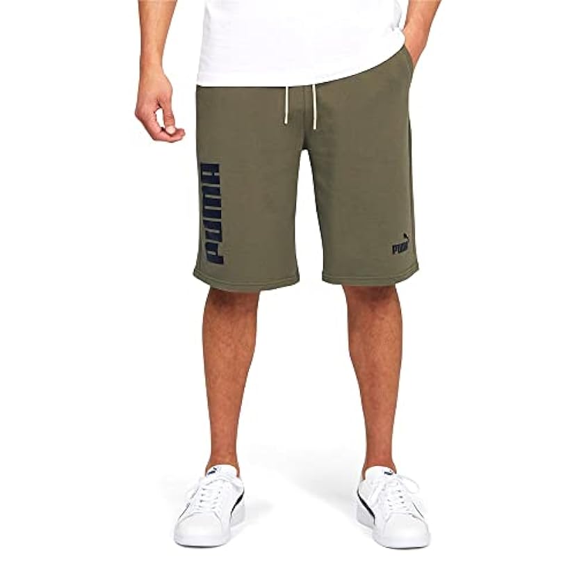 PUMA Mens Power Colorblock - Pantaloncini con coulisse da 28 cm, colore: Verde 710336575