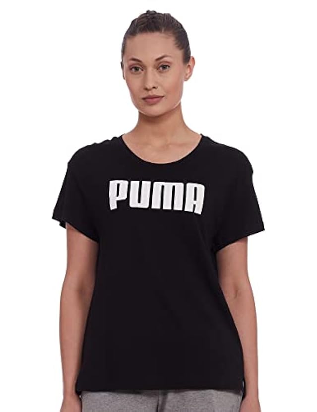 PUMA RTG Logo Donna Donna Moda T-Shirt Tee Nero Nero 38