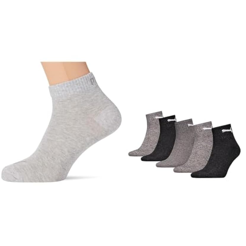 PUMA Quarter Plain Socks Calzini (Pacco da 5) Unisex-Ad