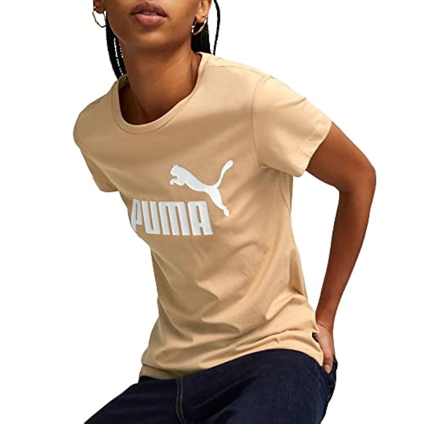 PUMA T-Shirt con Logo Essentials Donna XS Dusty Tan Bei