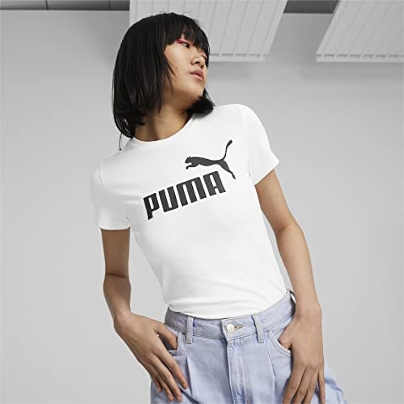 PUMA T-Shirt Aderente con Logo Essentials da Donna 898734466