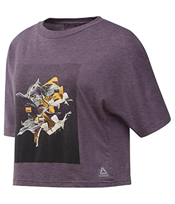 Reebok Womens Dance Graphic T-Shirt, Purple, Medium 483