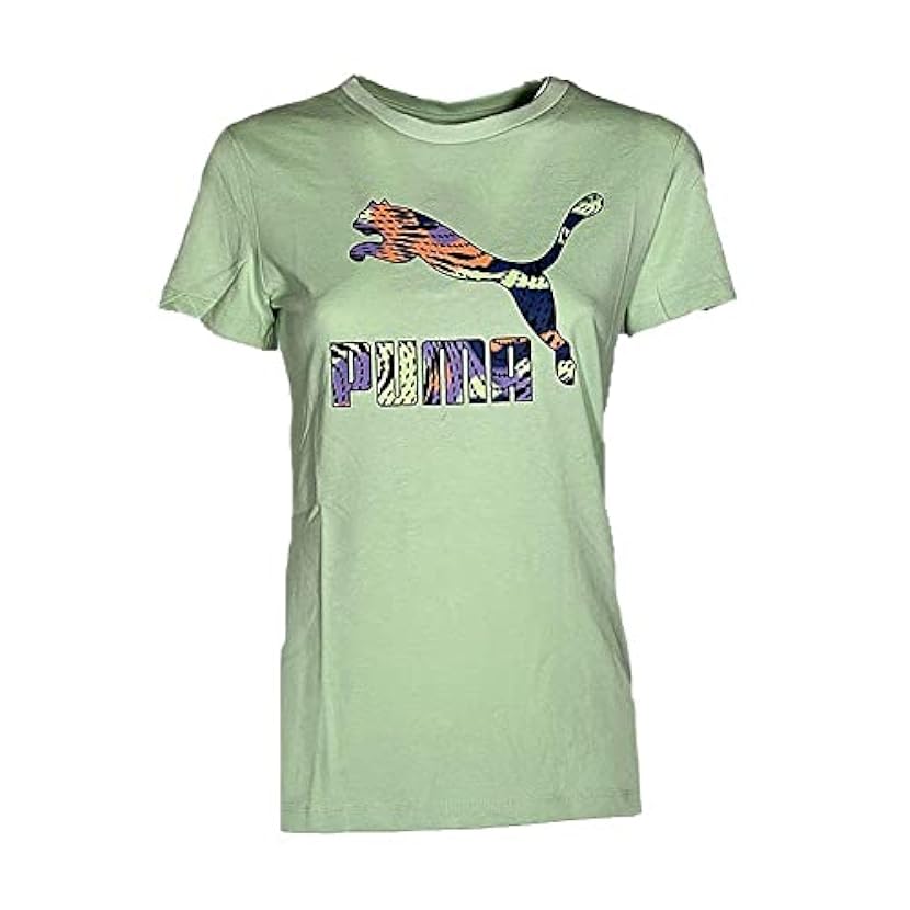PUMA t-Shirt Logo Classic Donna T-Shirt M/C Verde XS 247526059