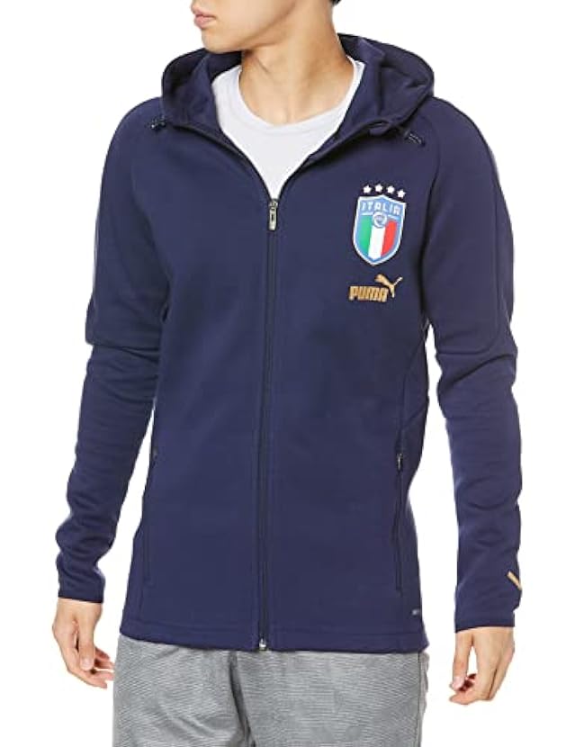 2022-2023 Italy Player Casuals Hooded Jacket (Peacot) 8