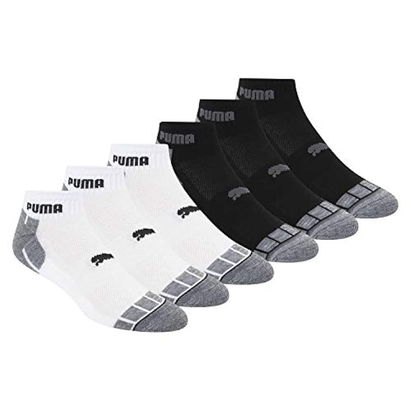 PUMA Men´s 6 Pack Quarter Crew Socks, white/black/