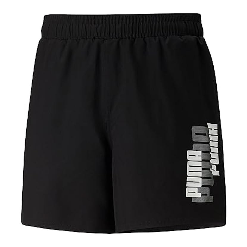 PUMA Beachwear Uomo Nero Shorts Mare con Stampa Logo Le