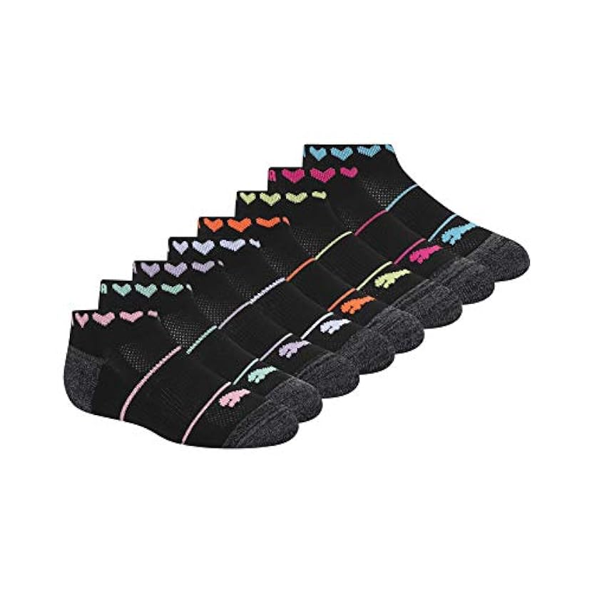 PUMA Little Girls´ 8 Pack Low Cut Socks + 4 Pack Hair Ties, black/Multi, 5-6.5 526237465