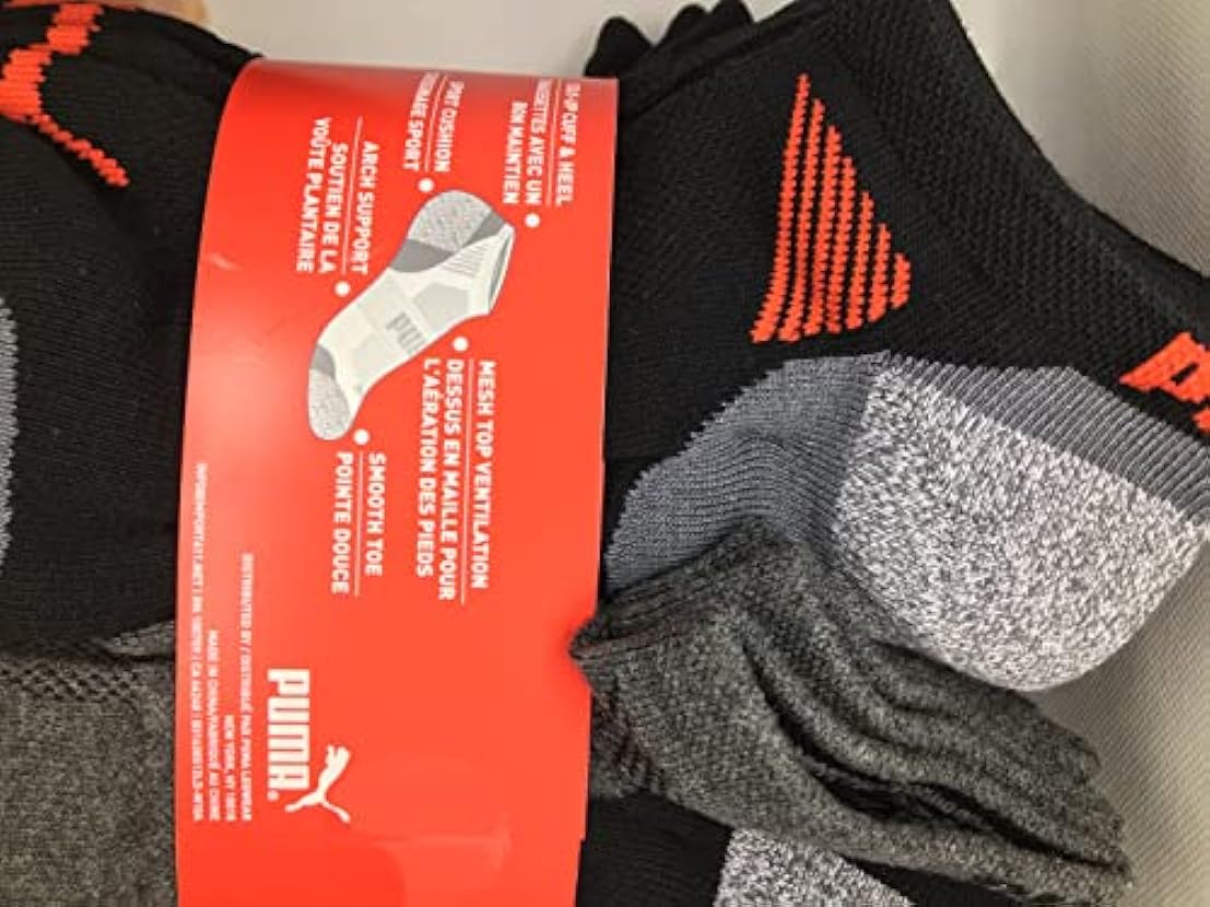 PUMA Mens No Show Socks, Black 10 Pair, 10-13 302991284
